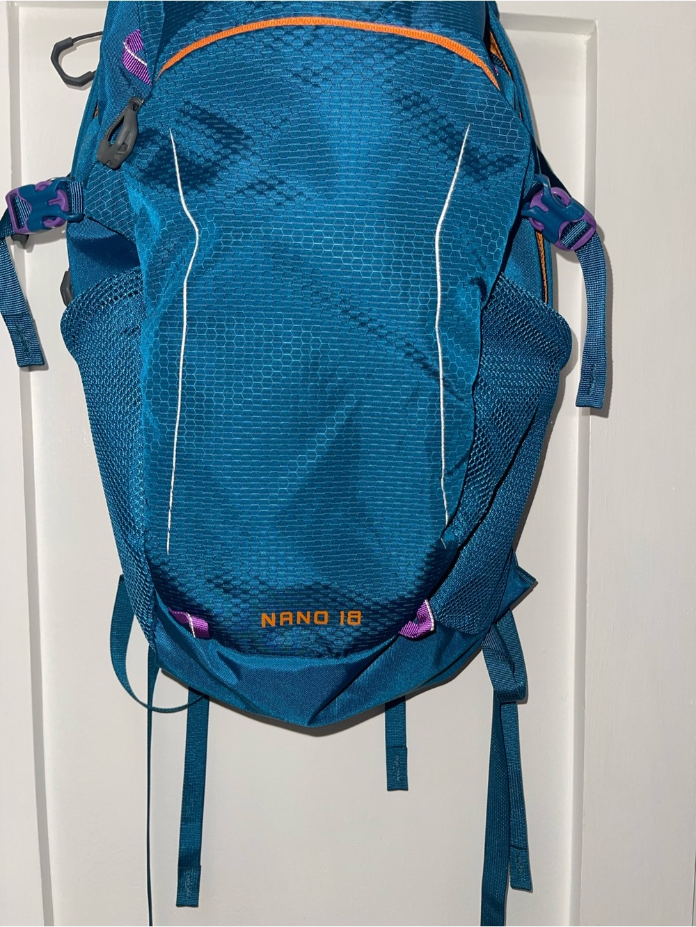 Gregory teal daypack with orange and purple accents - Picture 2 of 6